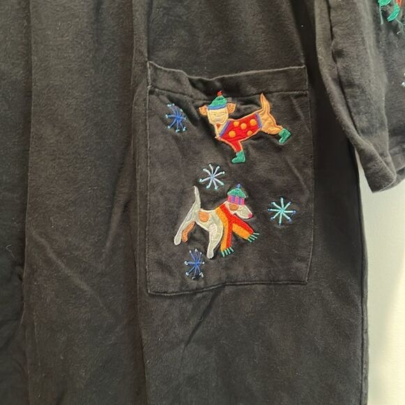 VTG Michael Simon Lite, Maxi Dress With Embroidered Holiday Christmas Do… - Picture 3 of 9